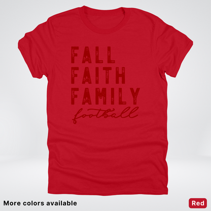 Fall Faith Family – Maroon Design - Football - T-Shirt