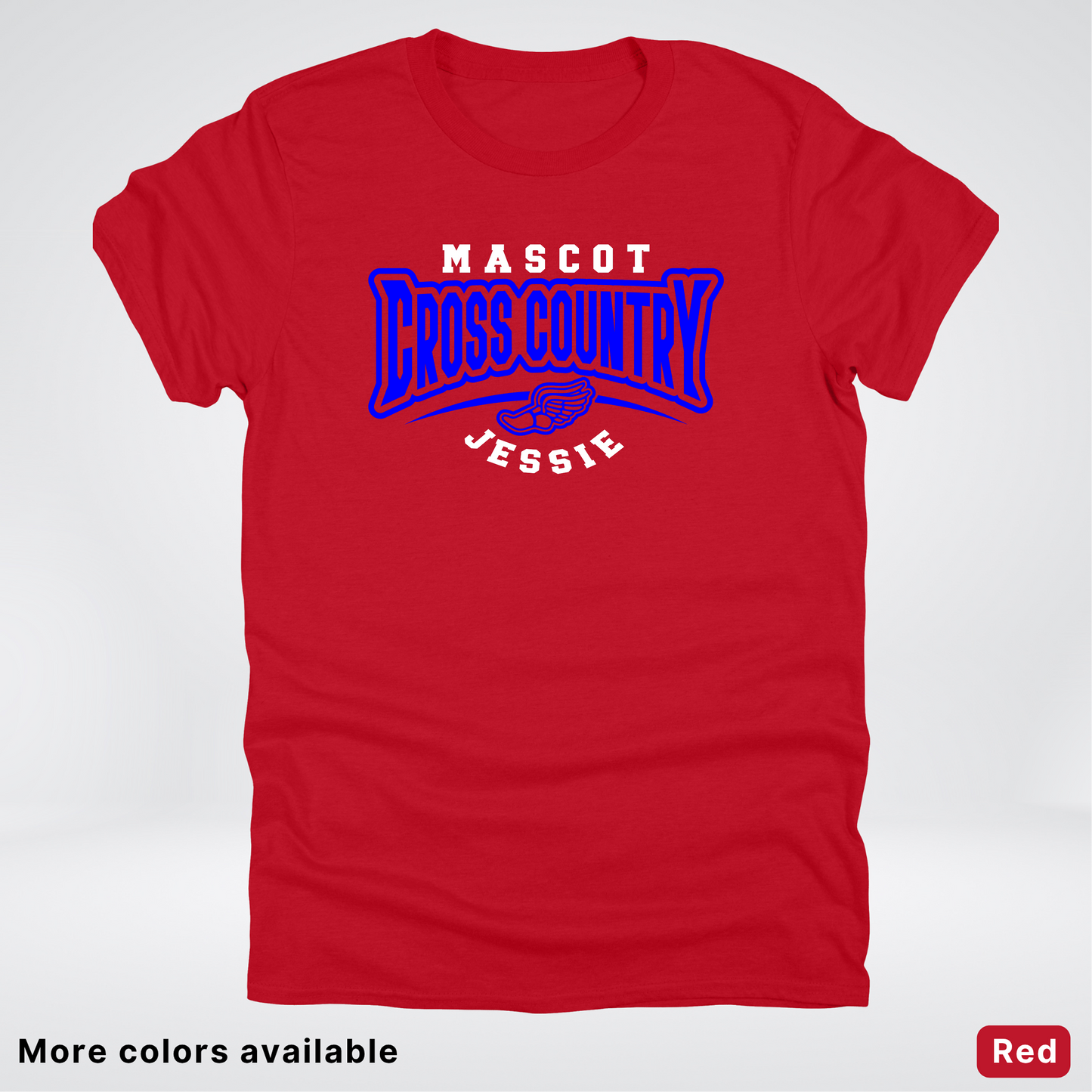 Custom Mascot & Name – Blue Design – Cross Country 05 - T-Shirt