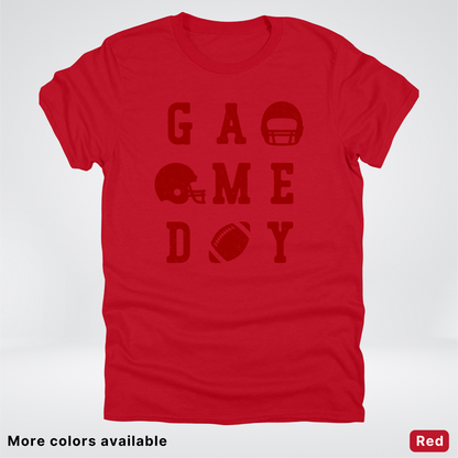 Game Day Football 3 x 3 – Maroon Design – T-Shirt