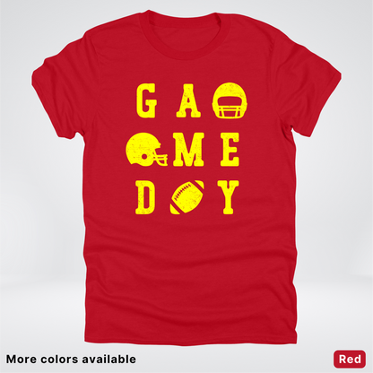 Game Day Football 3 x 3 - Yellow Design - T-Shirt