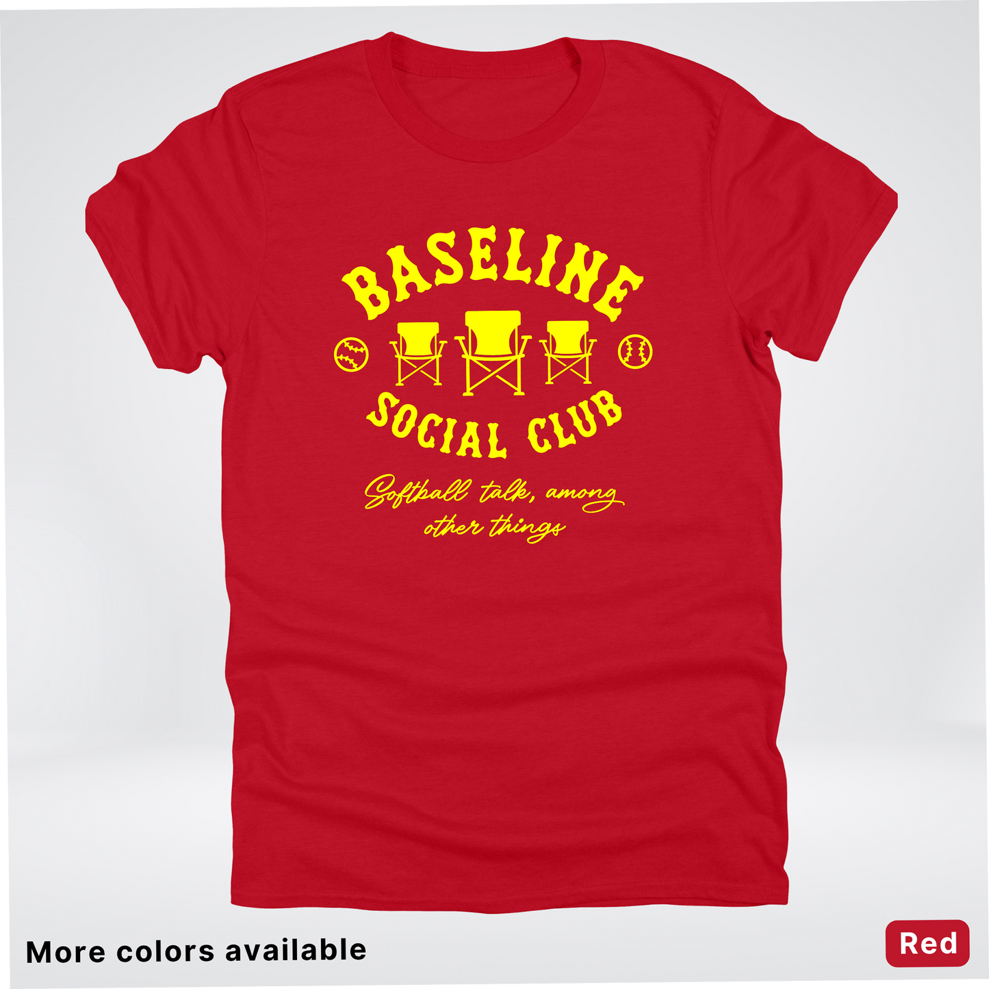 Baseline Social Club Softball – Yellow Design - T-Shirt