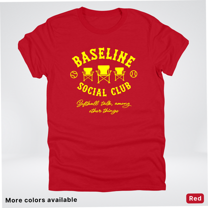 Baseline Social Club Softball – Yellow Design - T-Shirt