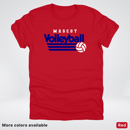 Custom Mascot - Navy - Volleyball Design 56 - T-Shirt