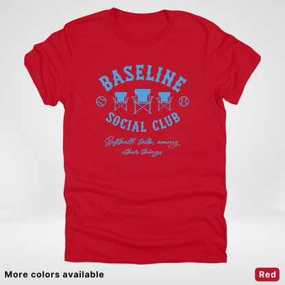 Baseline Social Club Softball – Light Blue Design - T-Shirt