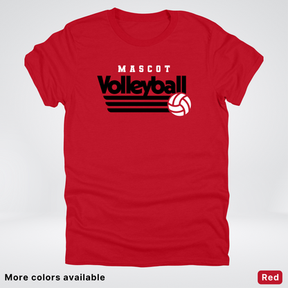 Custom Mascot - Black - Volleyball Design 50 - T-Shirt
