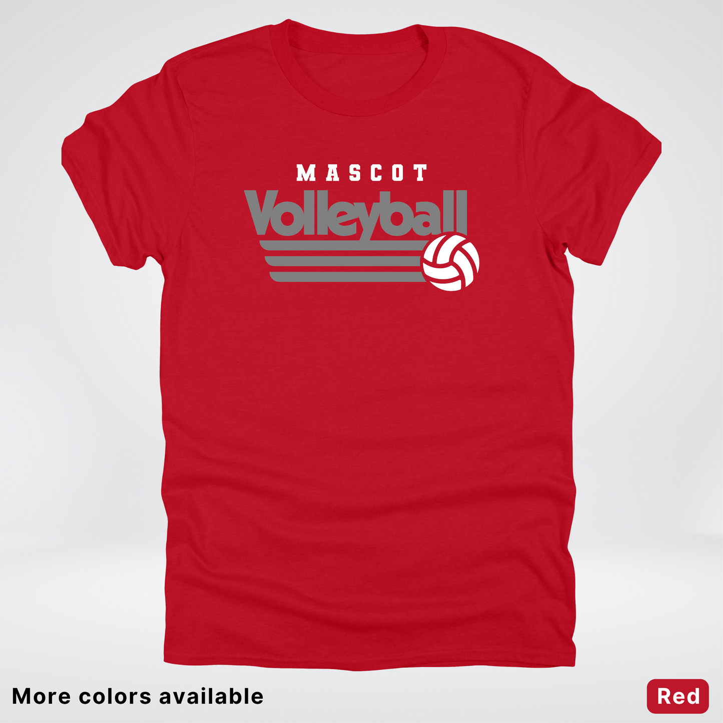 Custom Mascot - Gray - Volleyball Design 49 - T-Shirt