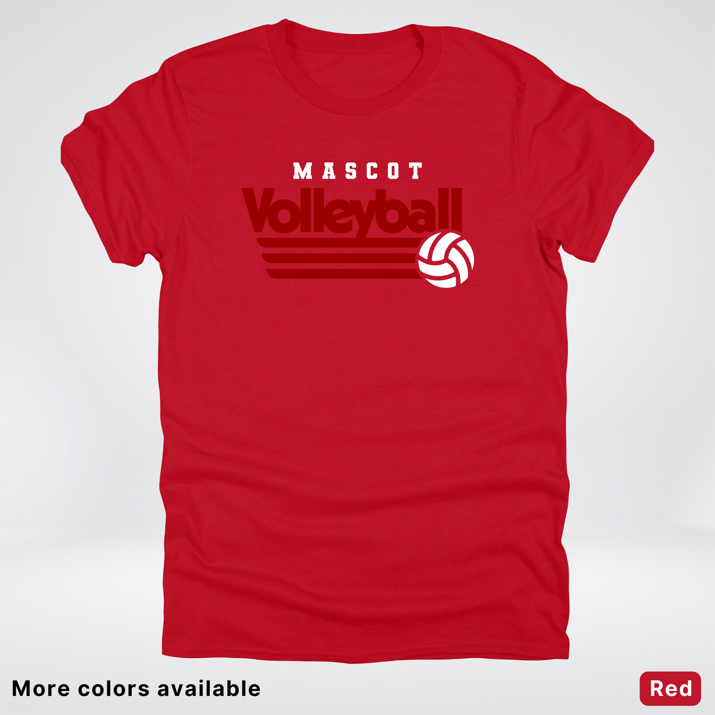 Custom Mascot - Maroon - Volleyball Design 58 - T-Shirt