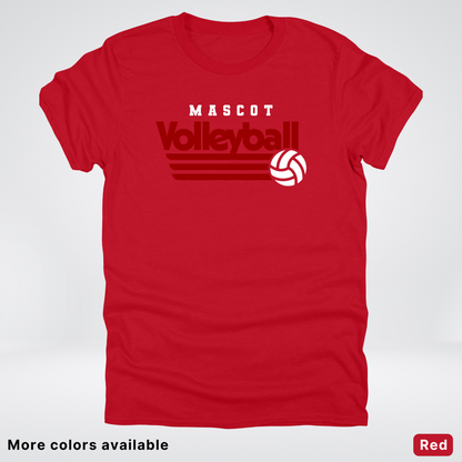Custom Mascot - Maroon - Volleyball Design 58 - T-Shirt