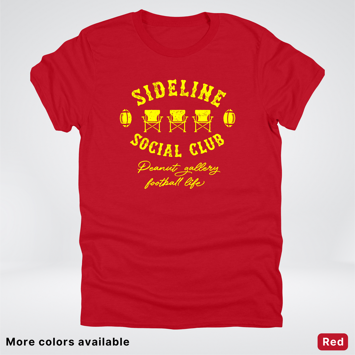Sideline Social Club Peanut Gallery Football Life - Yellow Design - T-Shirt