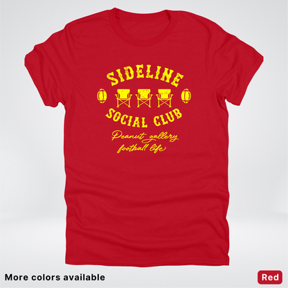 Sideline Social Club Peanut Gallery Football Life - Yellow Design - T-Shirt