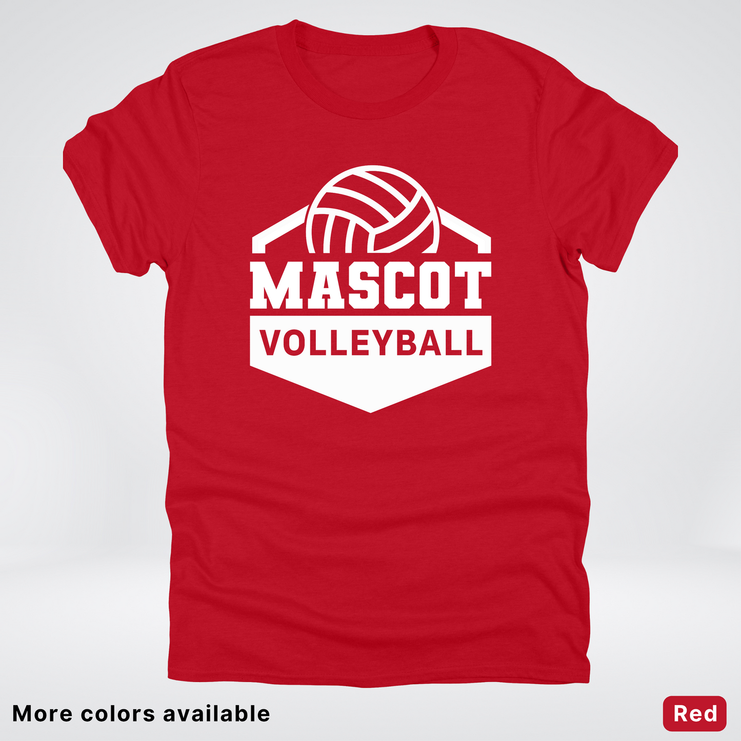 Custom Mascot - White - Volleyball Design 60 - T-Shirt