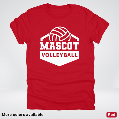 Custom Mascot - White - Volleyball Design 60 - T-Shirt