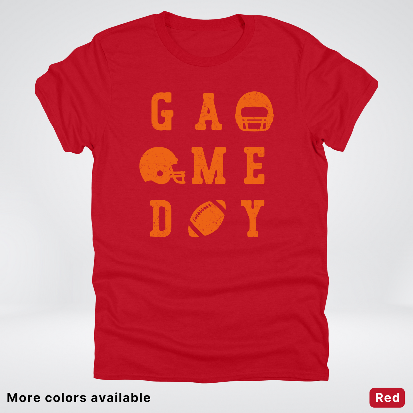 Game Day Football 3 x 3 – Orange Design  – T-Shirt