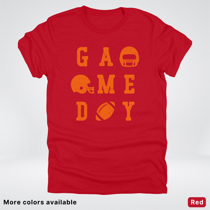 Game Day Football 3 x 3 – Orange Design  – T-Shirt