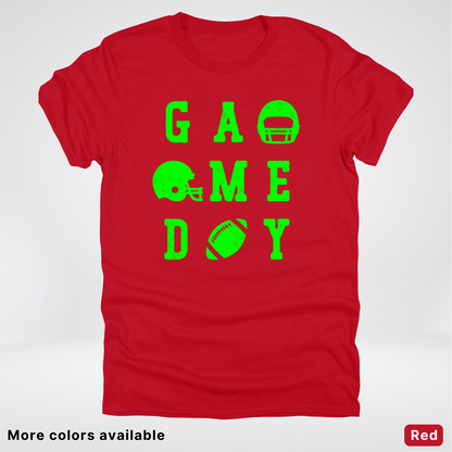 Game Day Football 3 x 3 - Green Design - T-Shirt