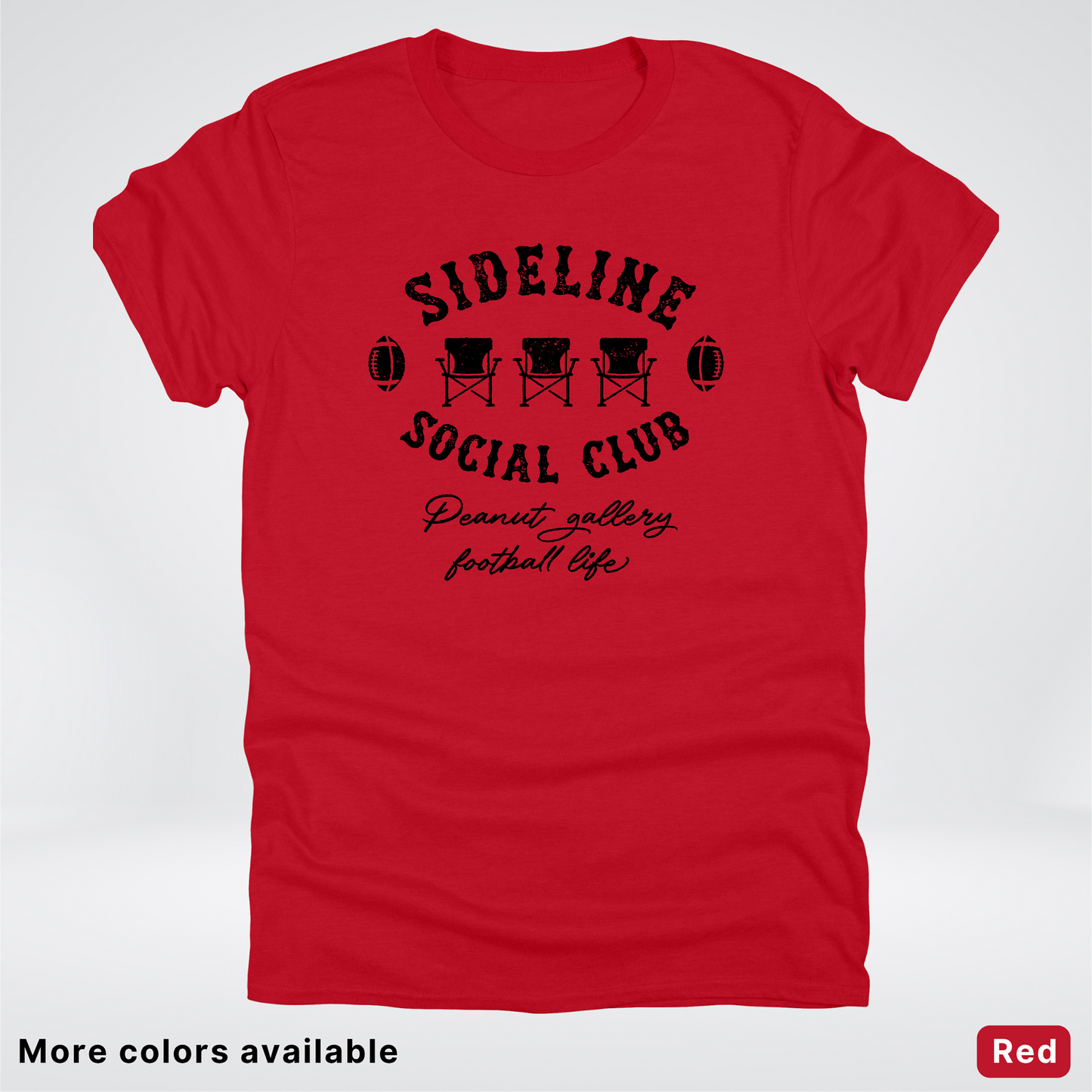 Sideline Social Club Peanut Gallery Football Life - Black Design - T-Shirt