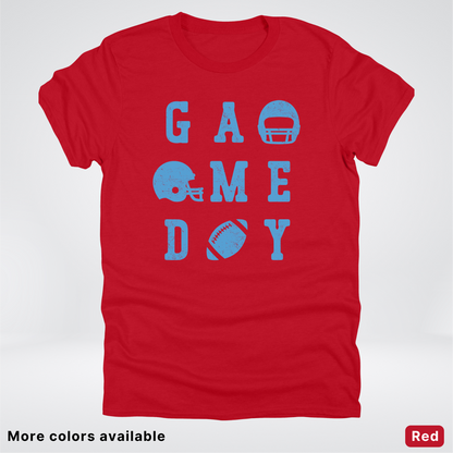 Game Day Football 3 x 3 – Light Blue Design – T-Shirt