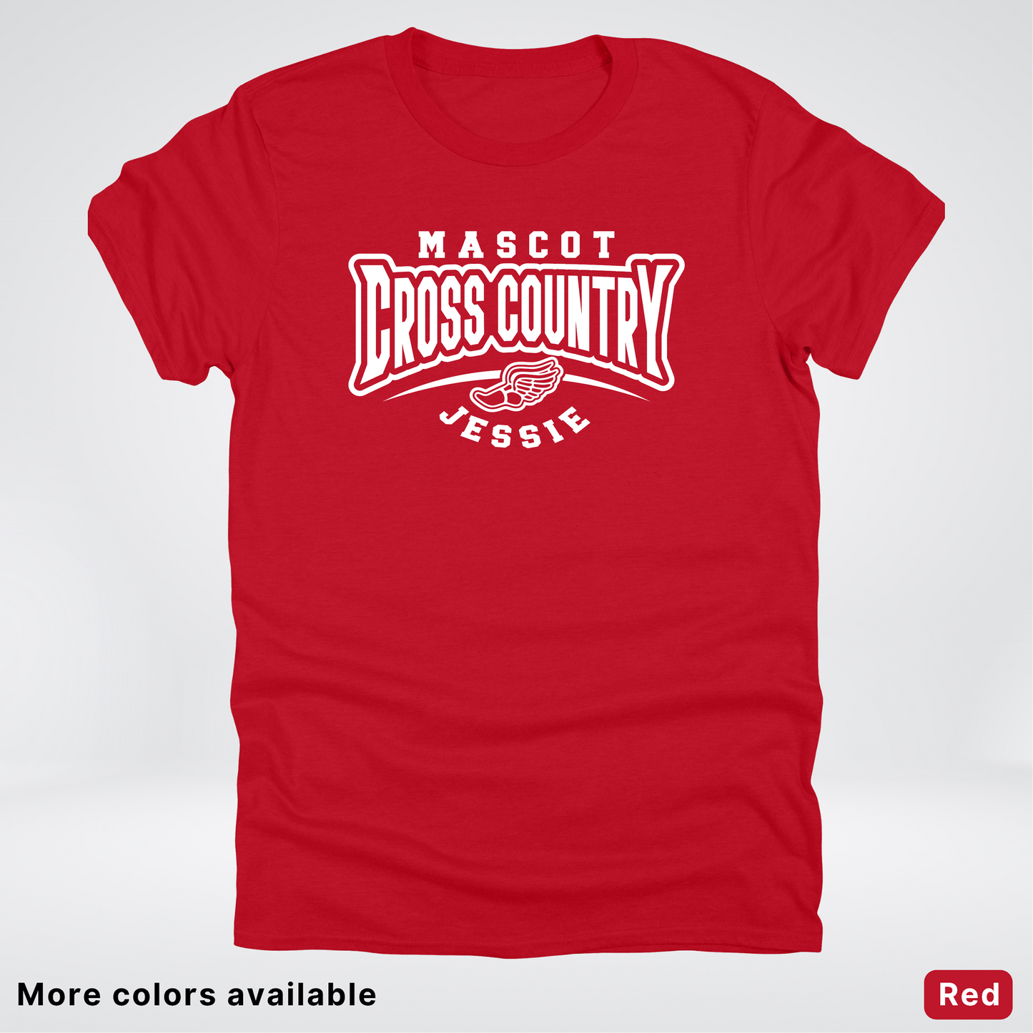 Custom Mascot & Name – White Design – Cross Country 02 - T-Shirt