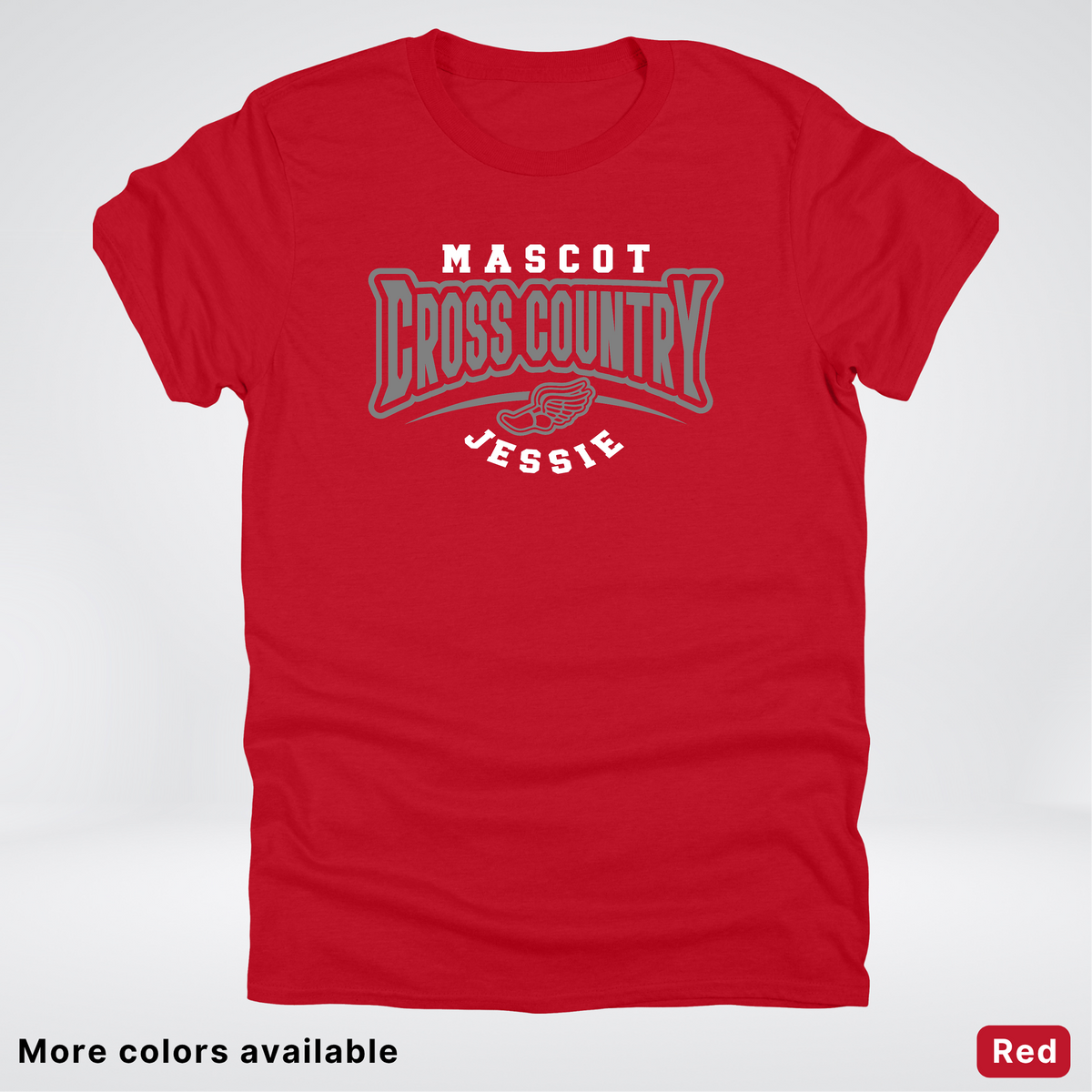 Custom Mascot & Name – Gray Design – Cross Country 04 - T-Shirt