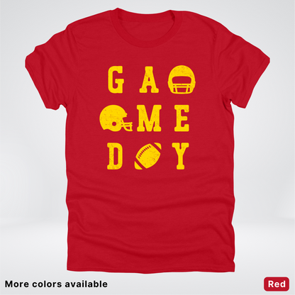 Game Day Football 3 x 3 - Gold Design - T-Shirt