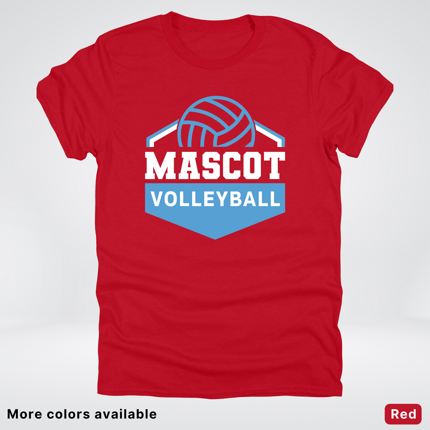 Custom Mascot – Light Blue - Volleyball Design 68 - T-Shirt