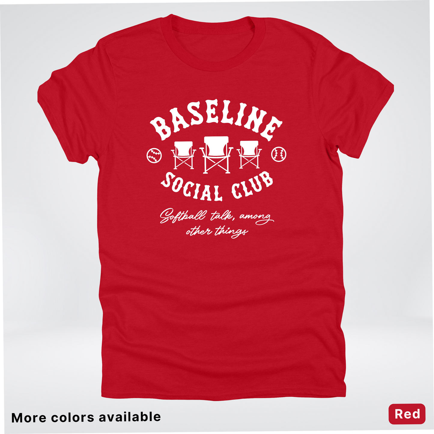 Baseline Social Club Softball – White Design – T-Shirt