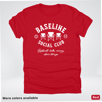 Baseline Social Club Softball – White Design – T-Shirt