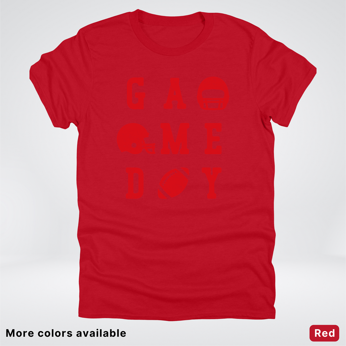 Game Day Football 3 x 3 - Red Design - T-Shirt