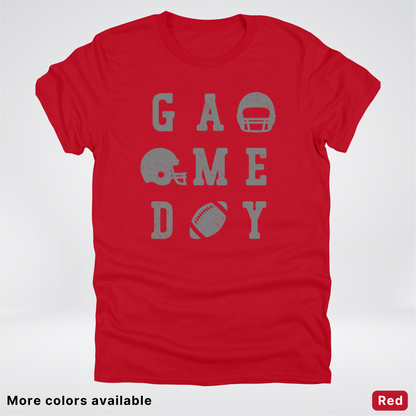 Game Day Football 3 x 3 - Gray Design  - T-Shirt