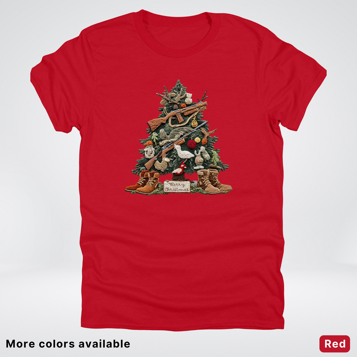 Rustic Holiday Tree & Boots (Hook Yard Faux) - T-Shirt