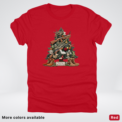 Rustic Holiday Tree & Boots (Hook Yard Faux) - T-Shirt