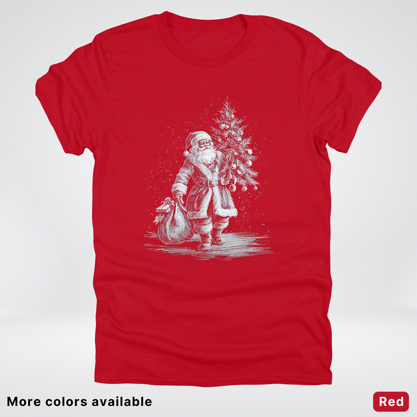 Vintage Santa with Christmas Tree - T-Shirt