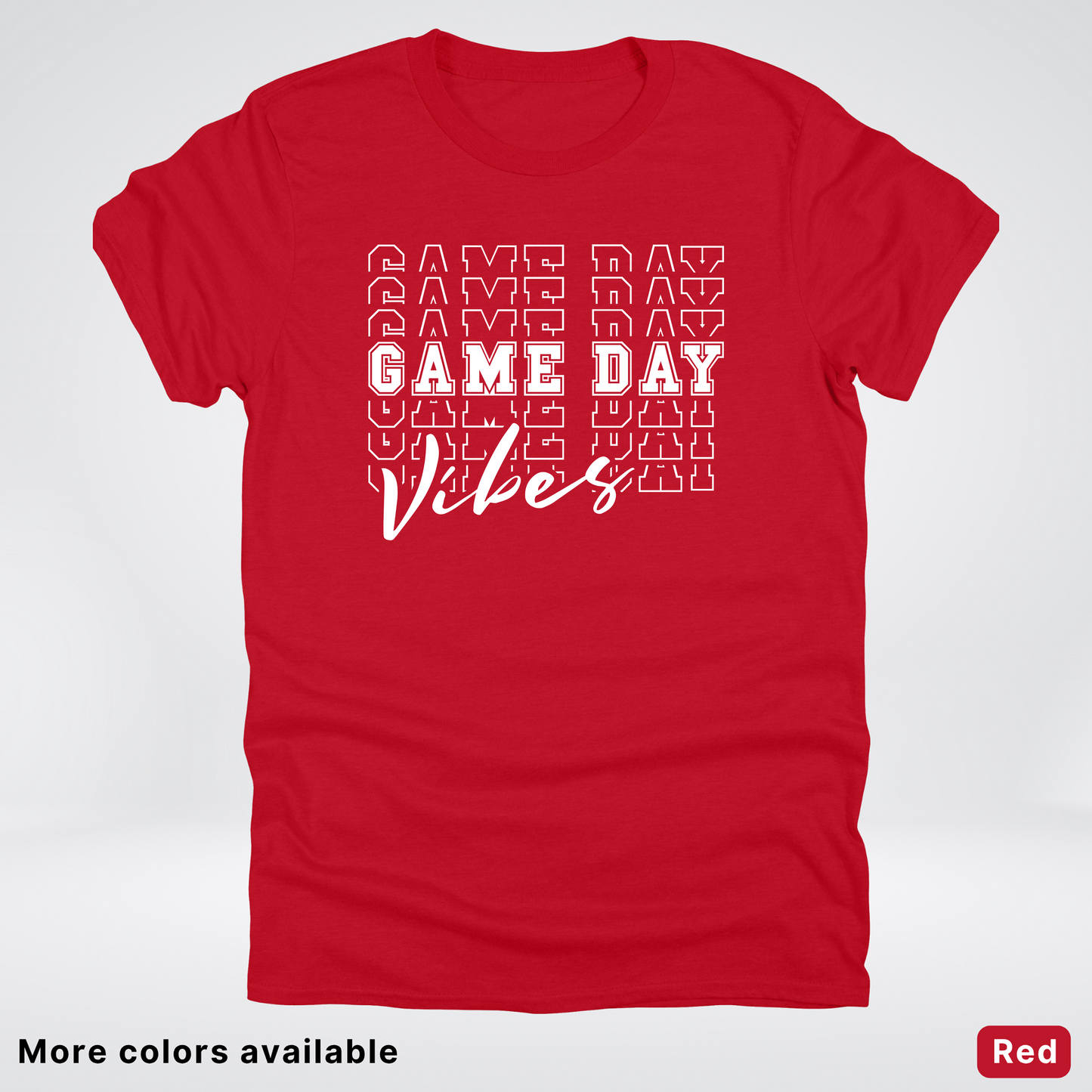 Game Day Vibes Stacked - White Design - T-Shirt