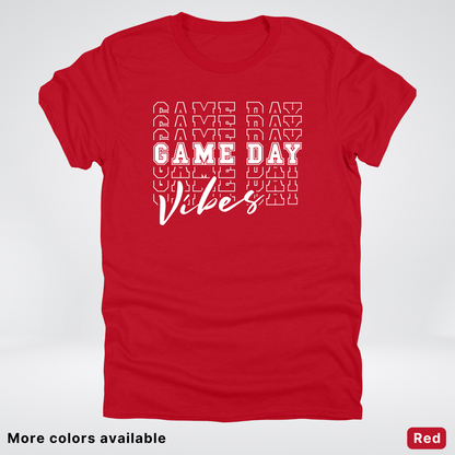 Game Day Vibes Stacked - White Design - T-Shirt