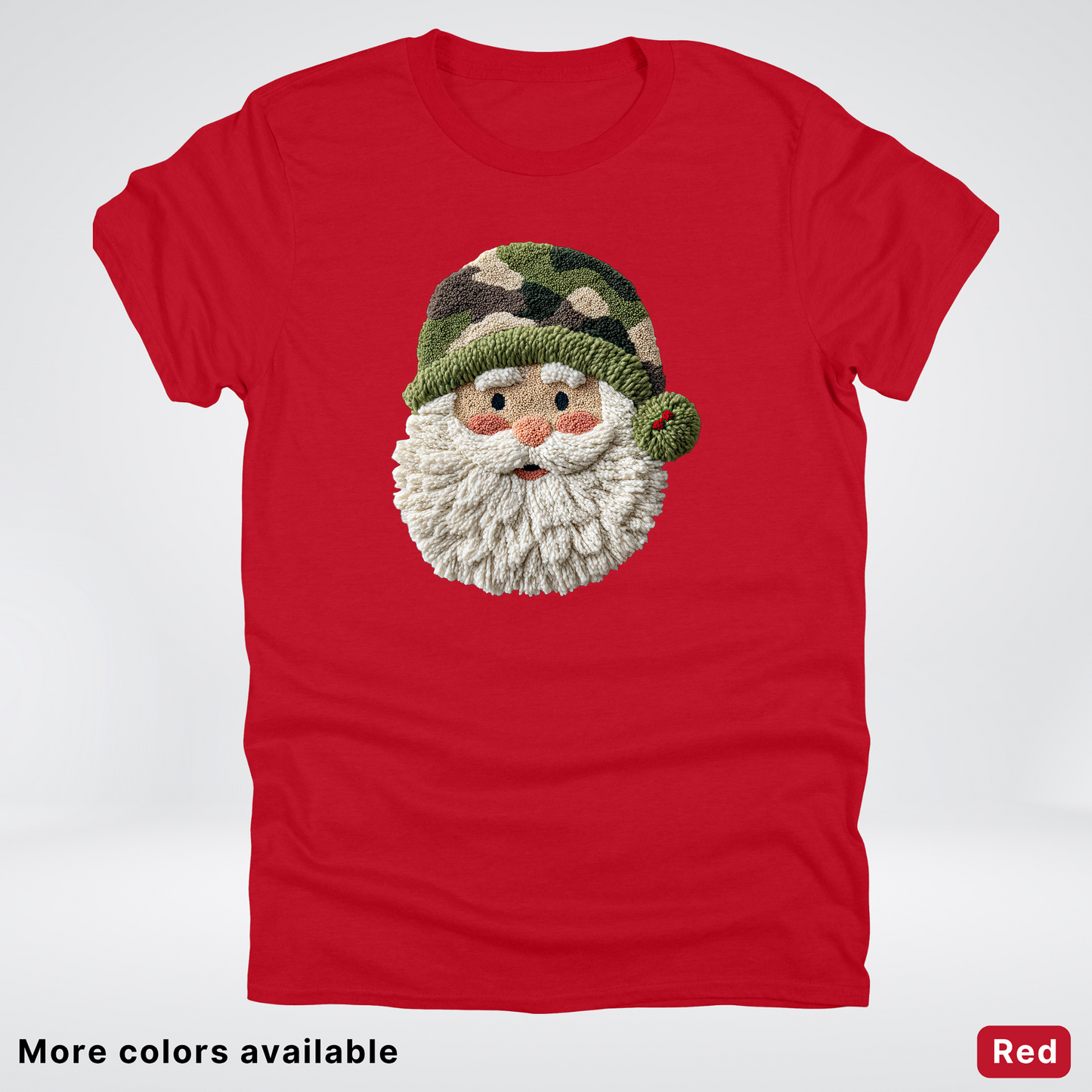 Woodland Santa Face (Hook Yard Faux Texture) - T-Shirt