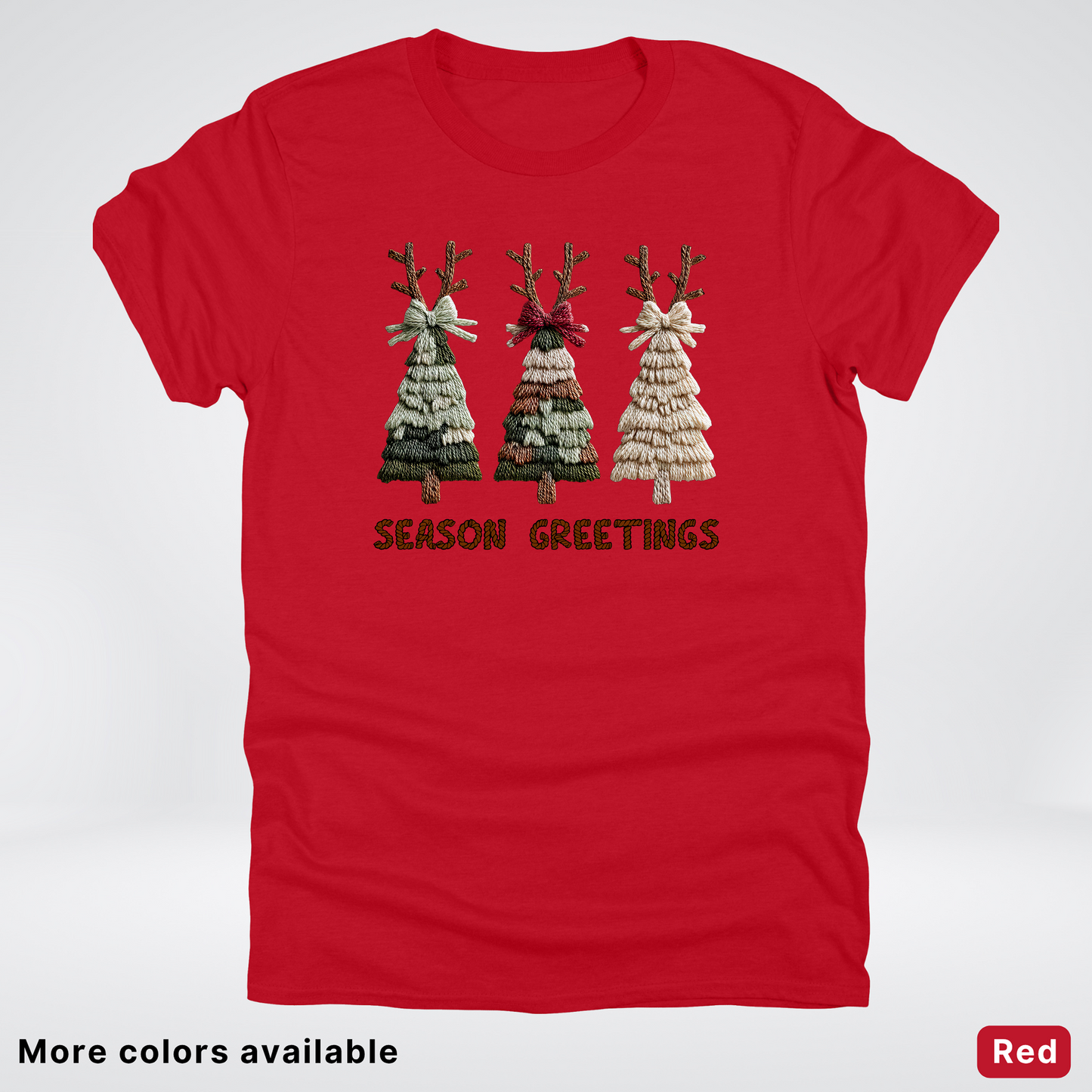 Rustic Christmas Tree Trio (Hook Yard Faux Look) - T-Shirt