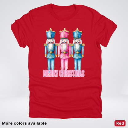 Merry Christmas Pastel Nutcrackers - T-Shirt