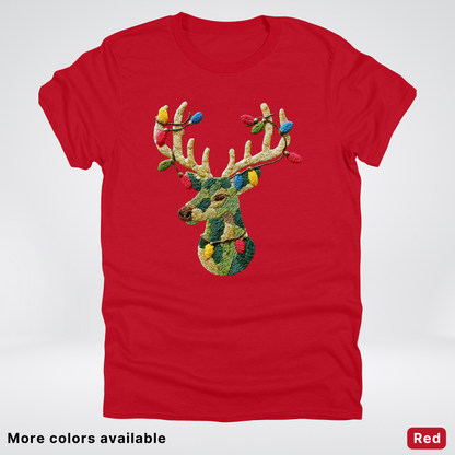 Festive Light-Up Reindeer Hook Yard Faux - T-Shirt