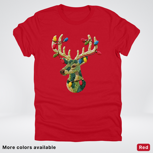 Festive Light-Up Reindeer Hook Yard Faux - T-Shirt