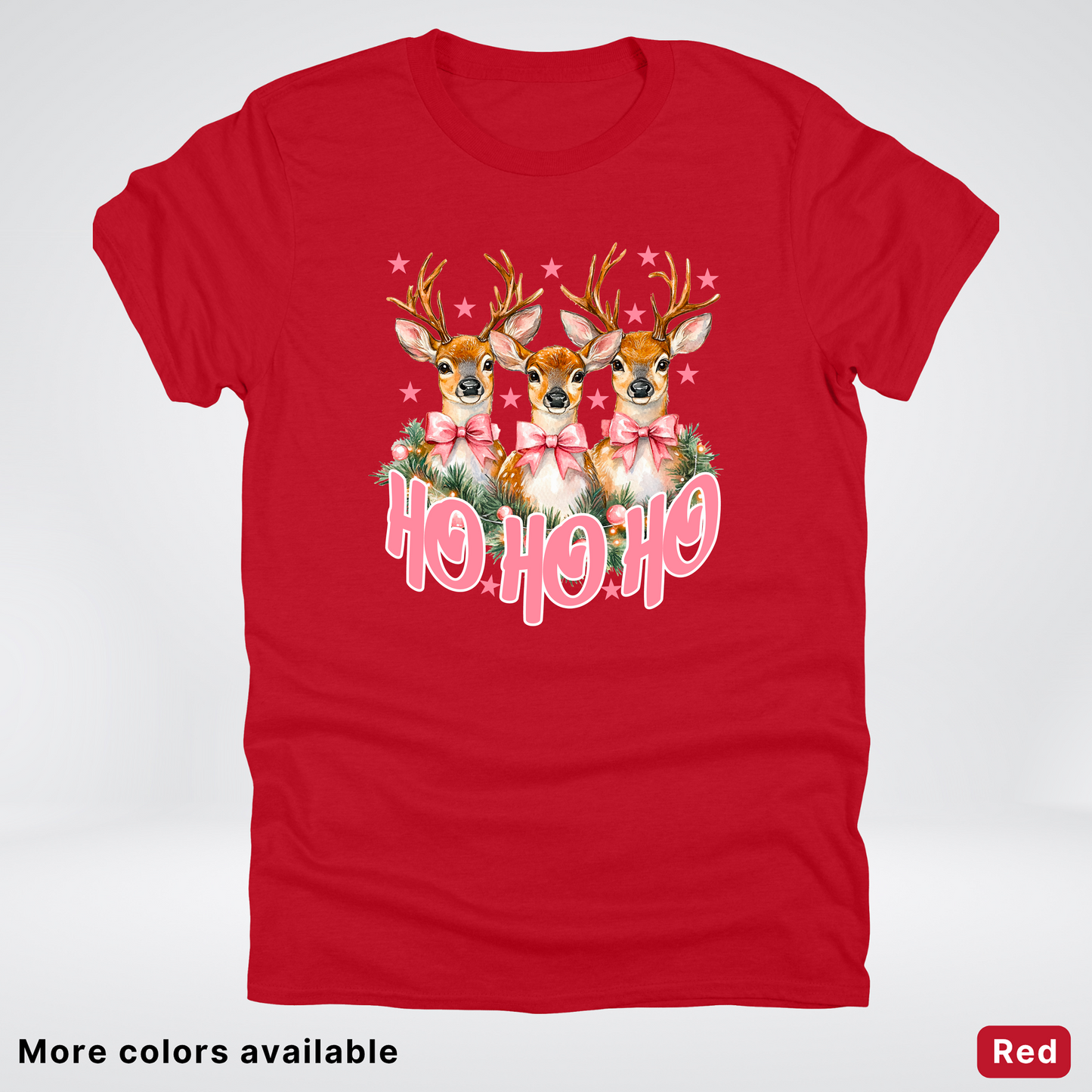 Ho Ho Ho Pink Deer Trio - T-Shirt
