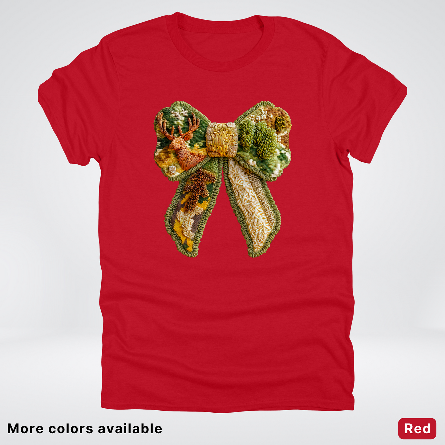 Forest Berry Bow Hook Yard Faux Look - T-Shirt