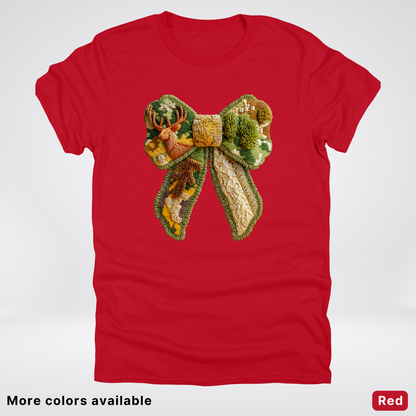 Forest Berry Bow Hook Yard Faux Look - T-Shirt