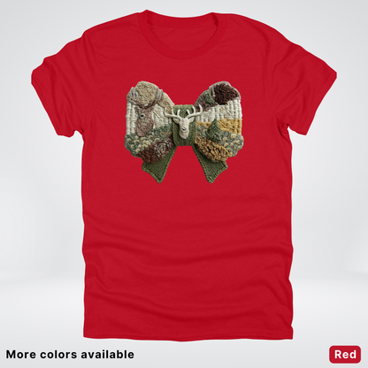 Rocking Horse Holiday Bow – Hook Yard Faux Look - T-Shirt