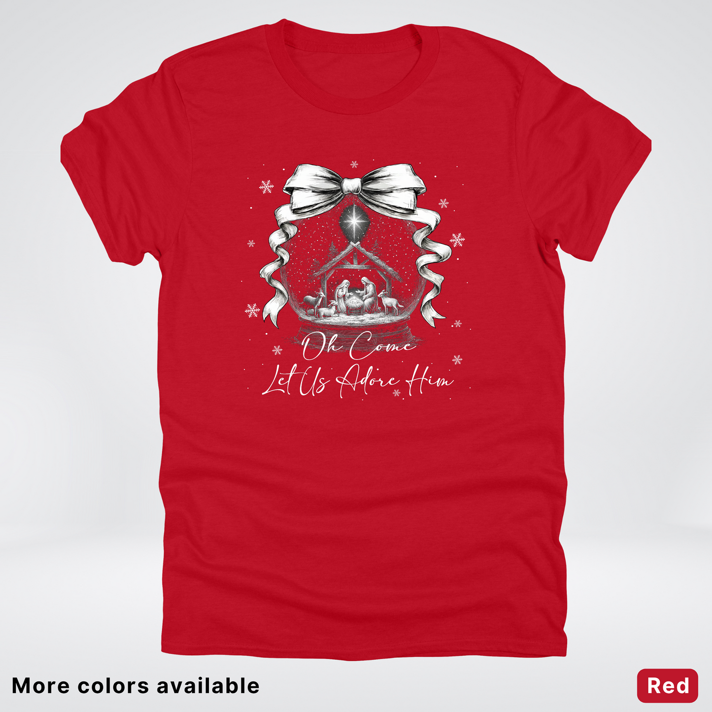 Oh Come Let Us Adore Him Nativity - T-Shirt