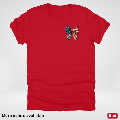 USA Flag Coquette Bow - 4th Of July Design 02 T-Shirt
