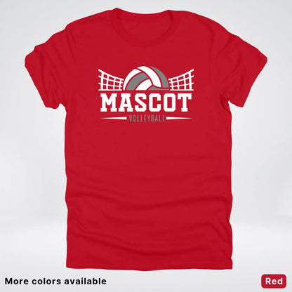Volleyball Mom Game Day Tee – Custom Mascot Name Shirt | Gray Design 26