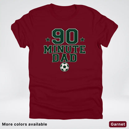 90 Minute Dad – Faux Embroidery Soccer Dad – T-Shirt