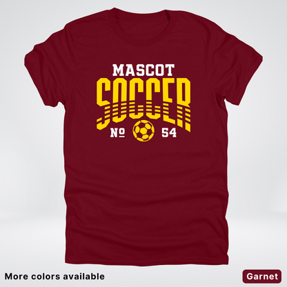 Custom Mascot & Number – Gold Design 04 - Soccer T-Shirt