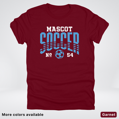 Custom Mascot & Number – Light Blue Design 10 - Soccer T-Shirt