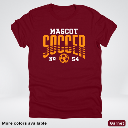 Custom Mascot & Number – Orange Design 07 - Soccer T-Shirt